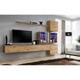Voir la diapositive 2 : Paris Prix Meuble TV Mural Design  Switch XIX  310cm Naturel
