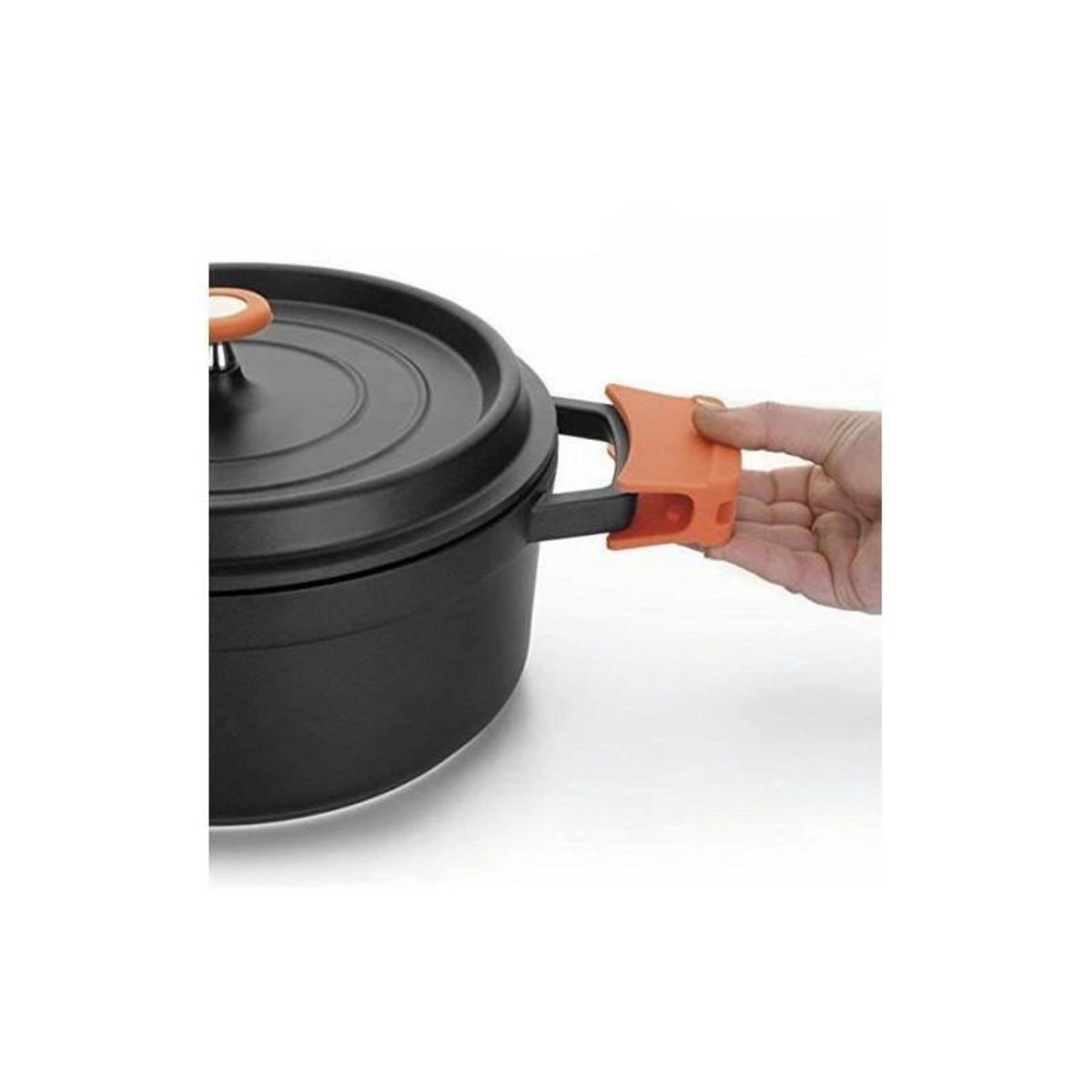 Lacor Cocotte ronde en fonte émaillée 24cm noir - 25925