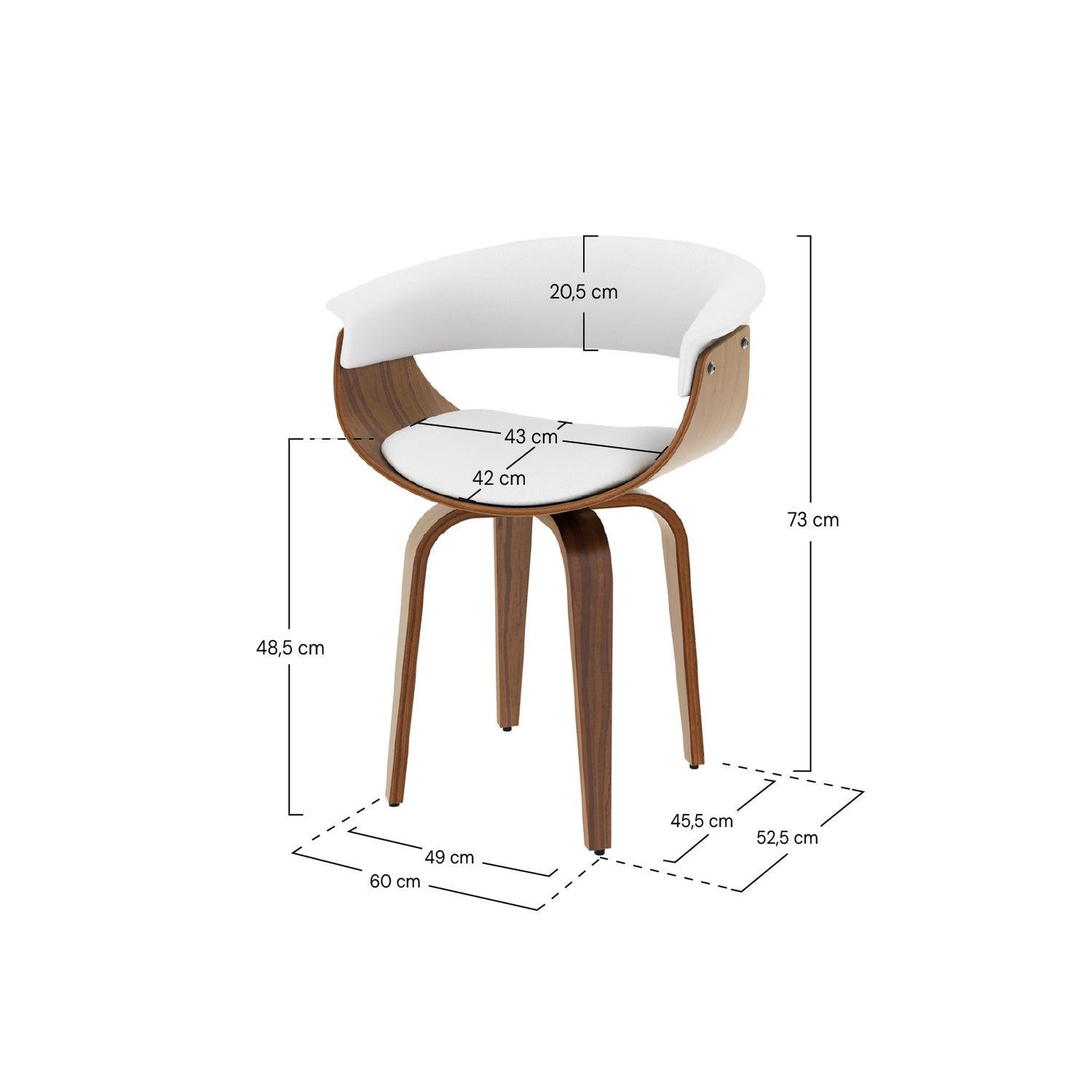 Voir la diapositive 4 : MAISON PAVANE Chaise en cuir synthétique blanc-piada