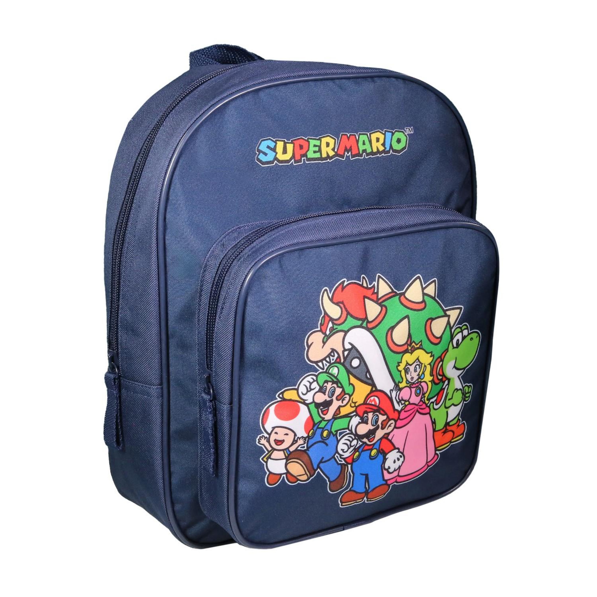 Voir la diapositive 2 : Bagtrotter Sac à dos 31 cm avec poche maternelle  Super Mario Bleu