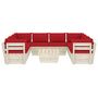 Voir la diapositive 3 : VIDAXL Salon de jardin palette 9 pcs avec coussins bois d'epicea