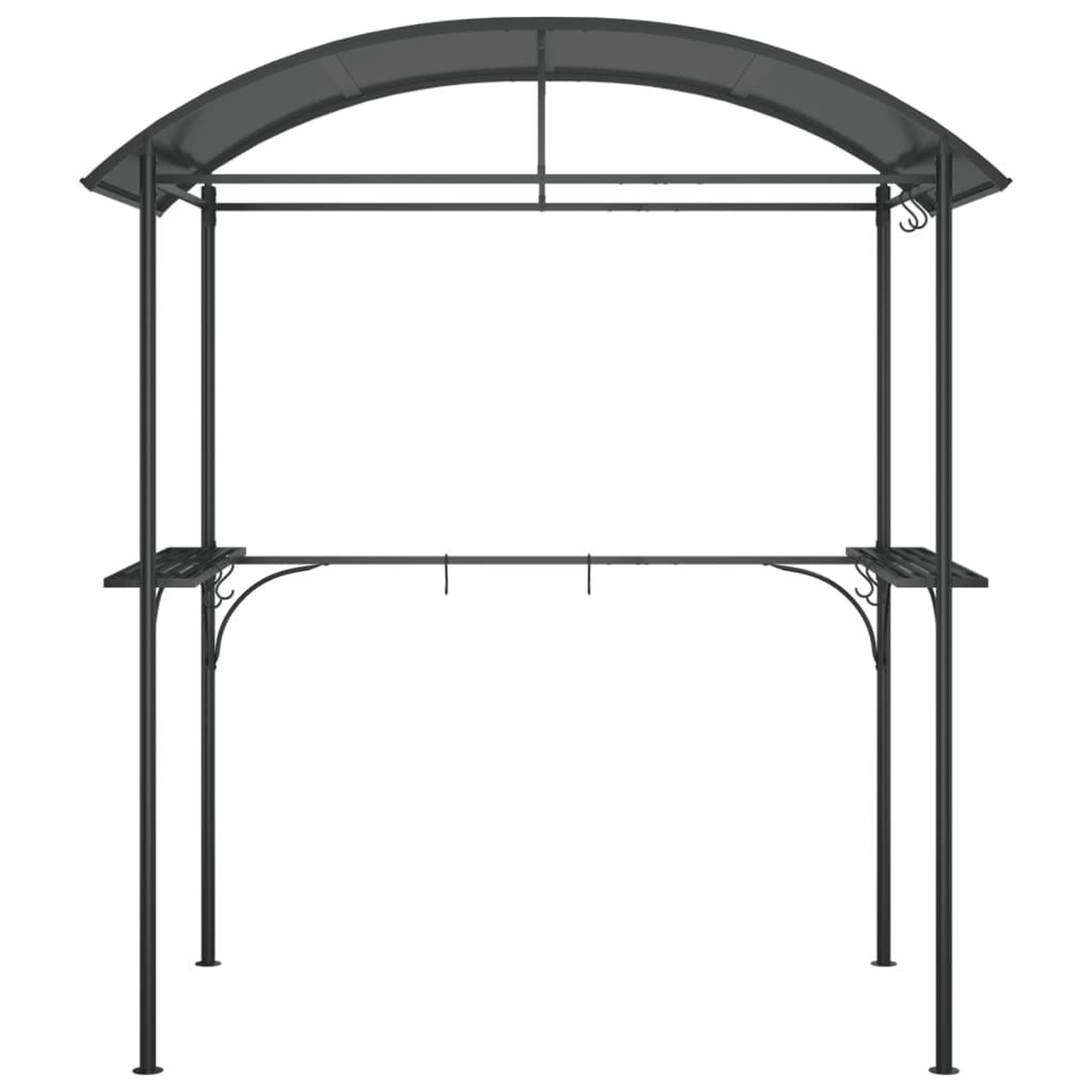 Voir la diapositive 3 : VIDAXL Gazebo bbq et etageres laterales anthracite 220x115x230cm acier