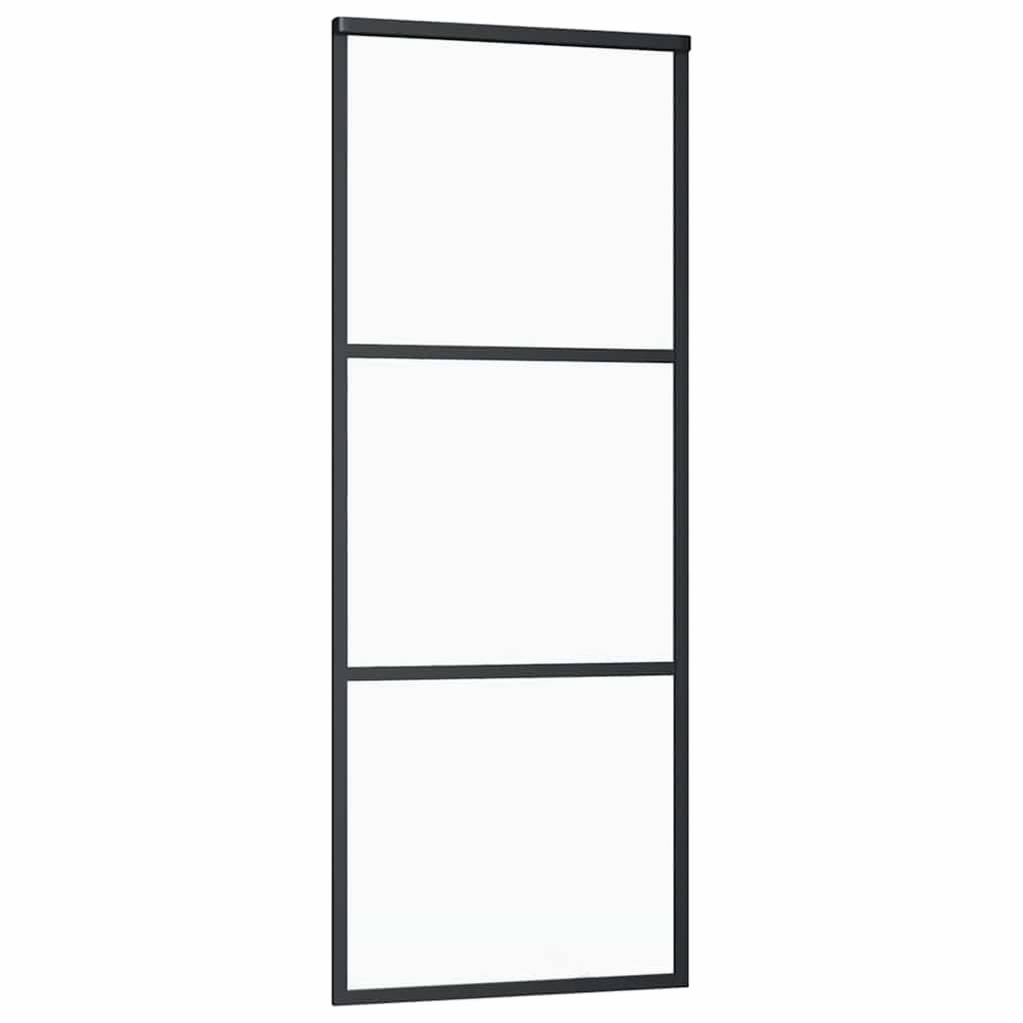 Voir la diapositive 5 : VIDAXL Porte coulissante kit de quincaillerie noir 76x205 cm verre ESG
