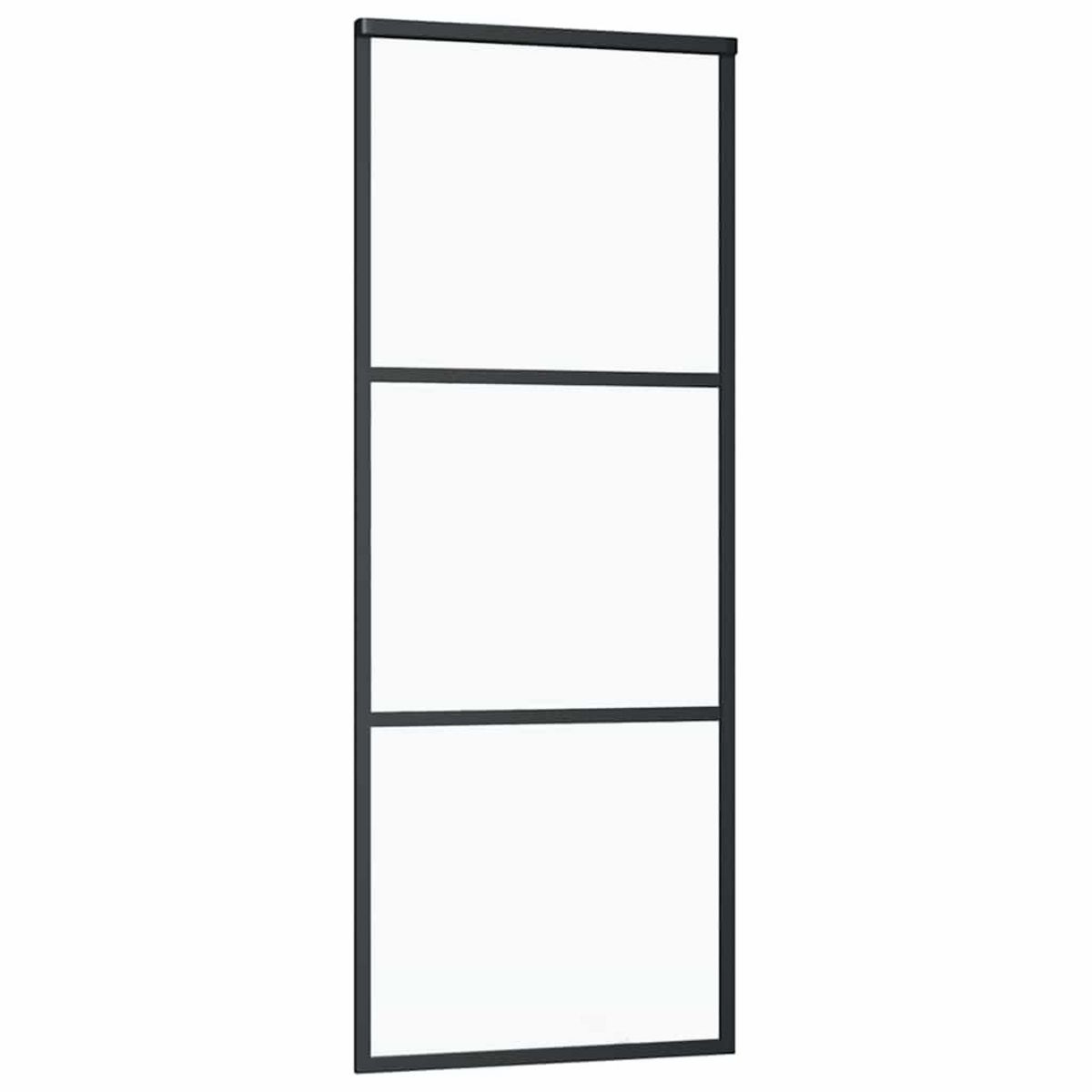 VIDAXL Porte coulissante kit de quincaillerie noir 76x205 cm verre ESG