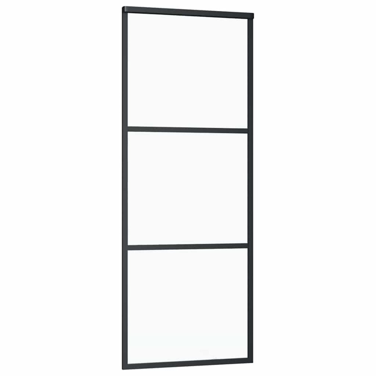 VIDAXL Porte coulissante kit de quincaillerie noir 76x205 cm verre ESG