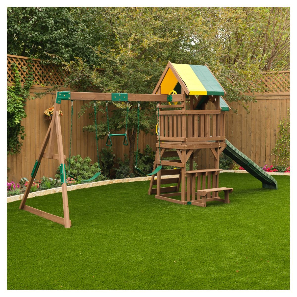 Kidkraft Aire de jeux Arbor Crest Deluxe avec toboggan