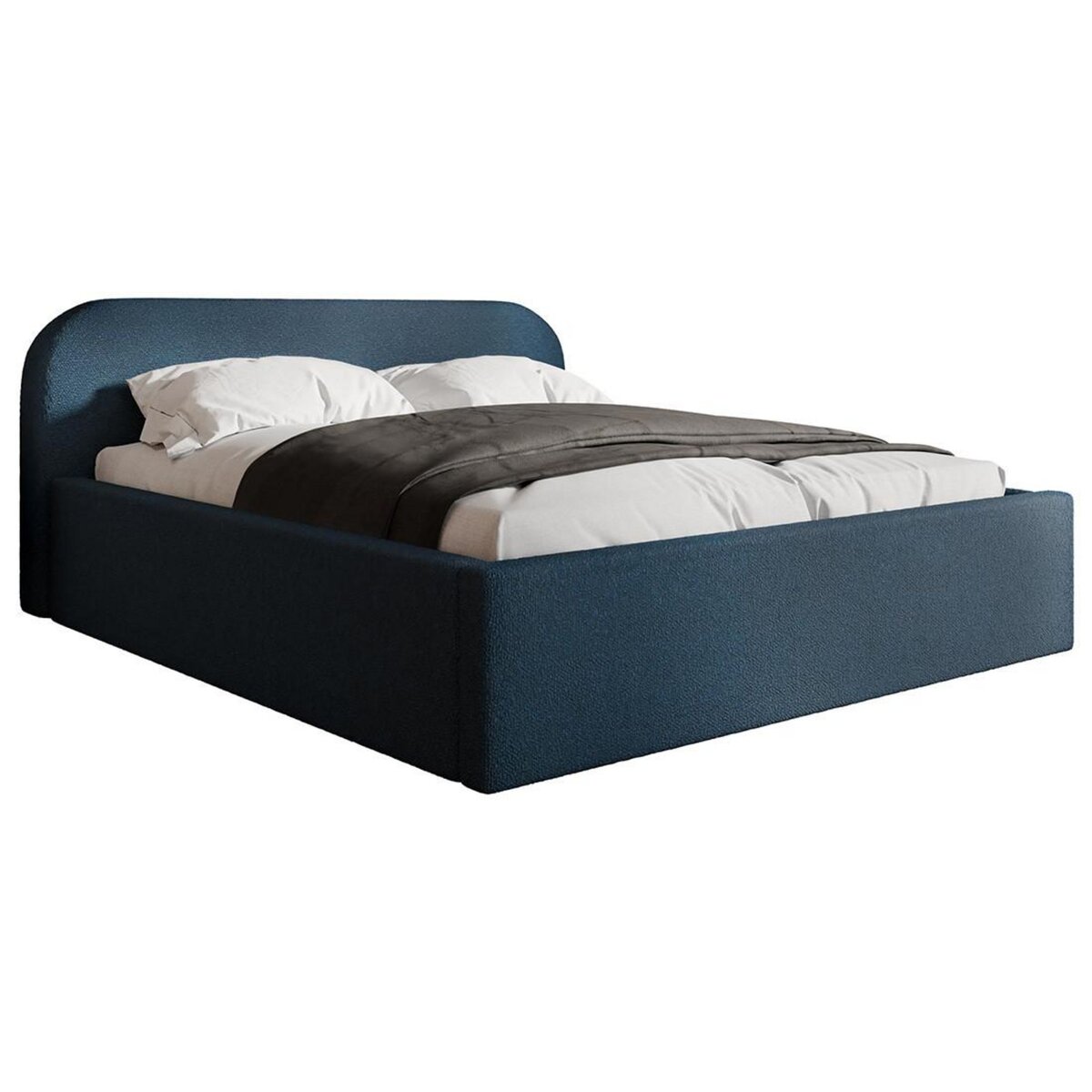 BEST MOBILIER Orane - lit coffre - 140x200 cm - en tissu bouclette