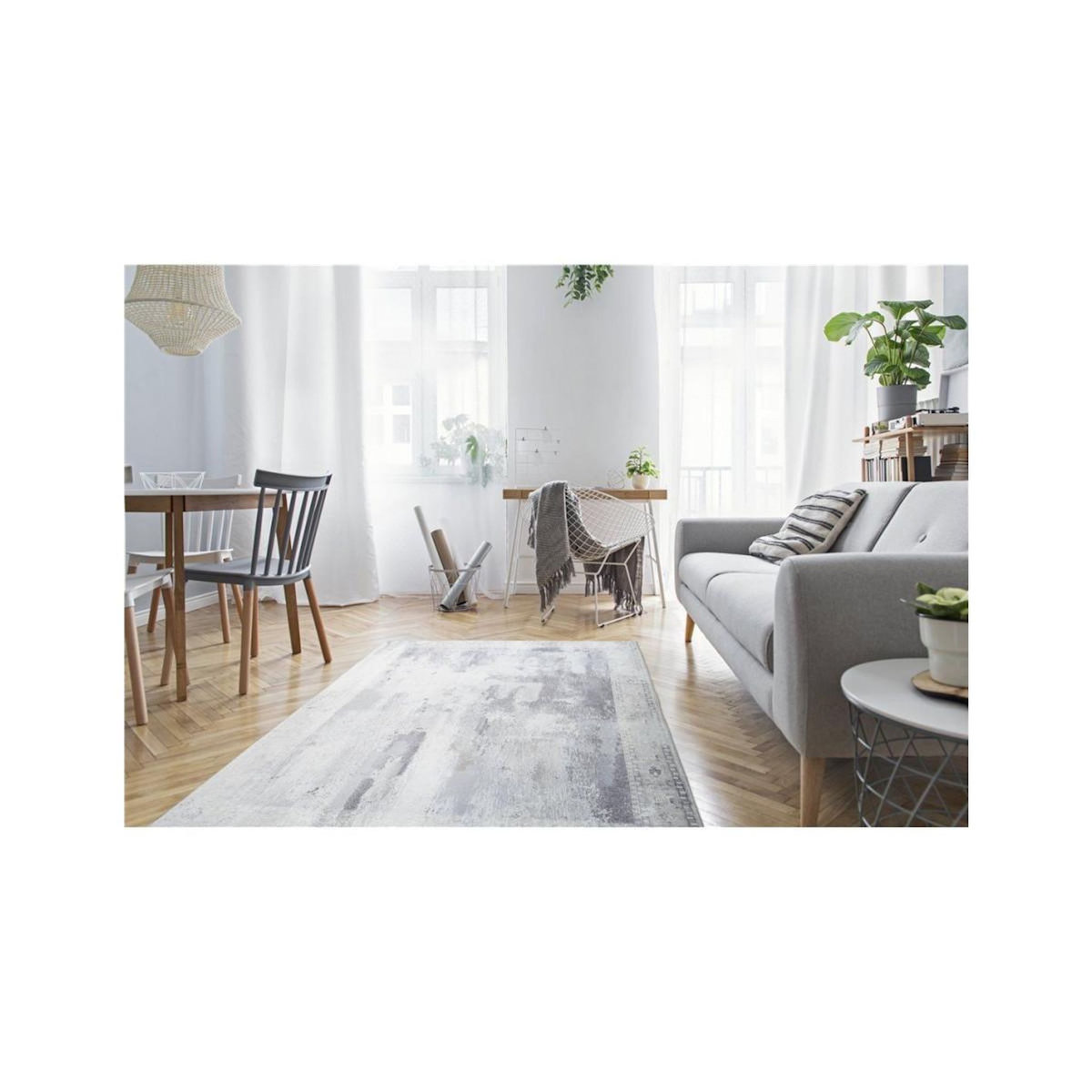 Paris Prix Tapis Vintage Motif Vintage  Galaxy V  Beige & Gris