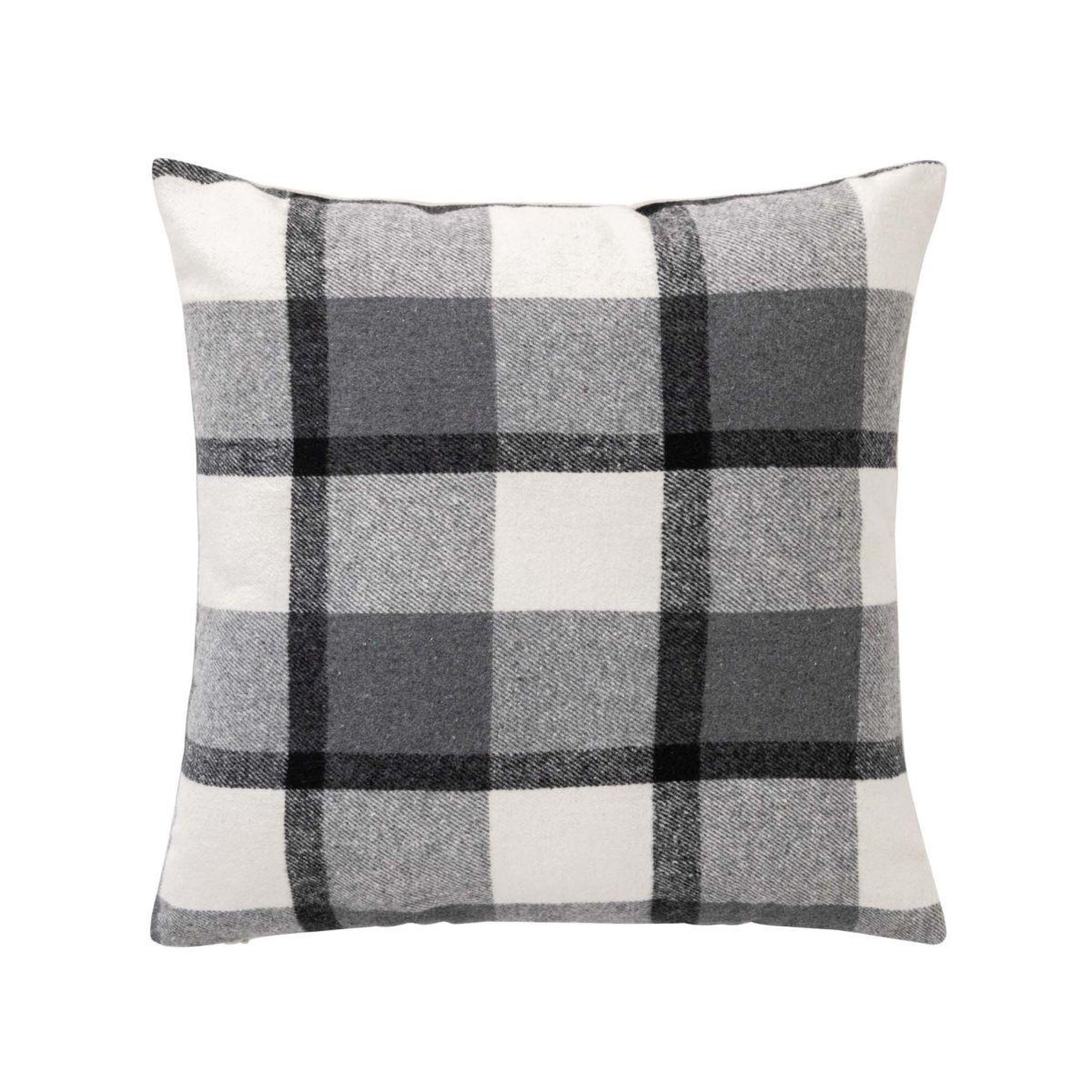 Douceur d'Intérieur Coussin tartan en velours  ecossais  45x45cm anthracite