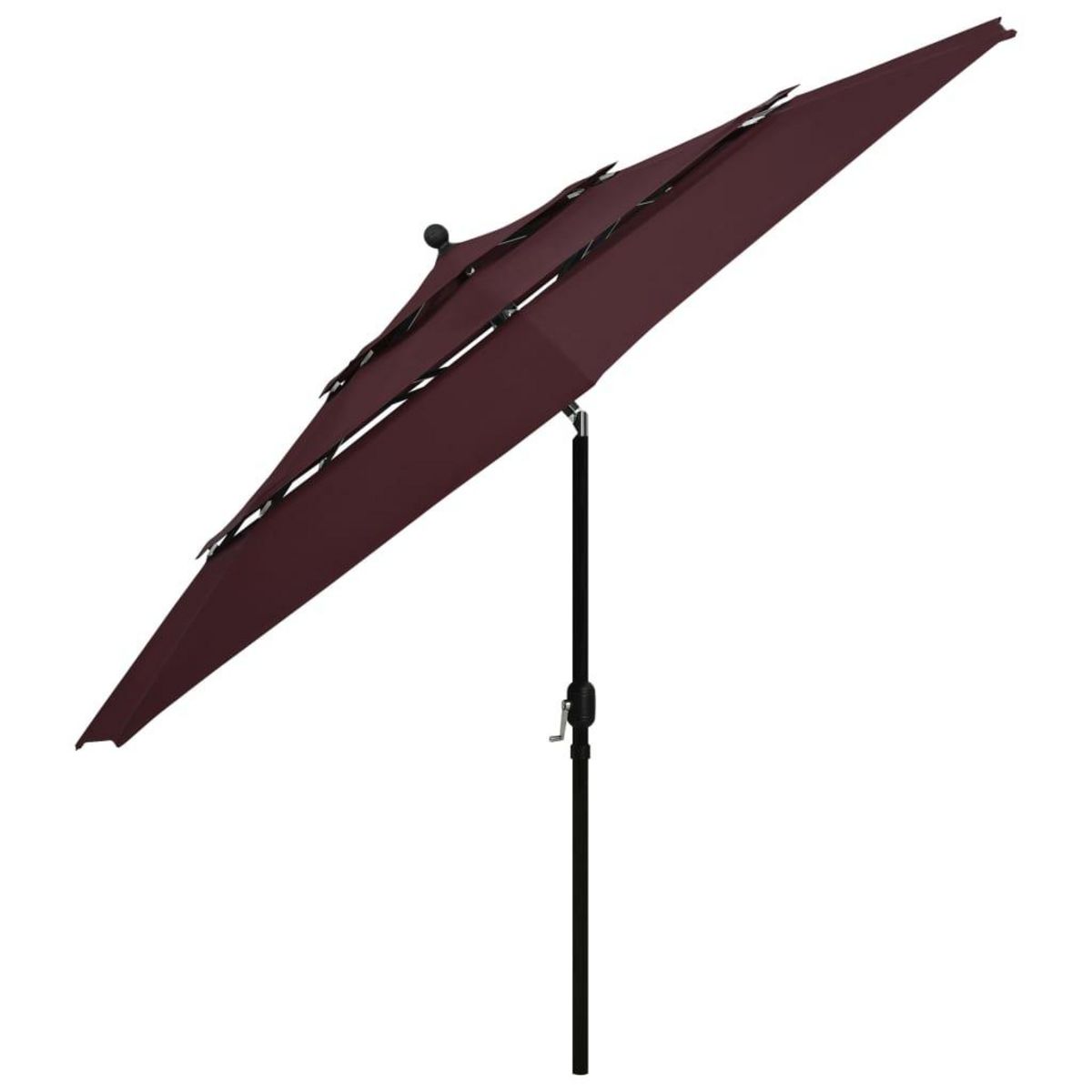 VIDAXL Parasol de jardin a 3 niveaux mat en aluminium rouge bordeaux