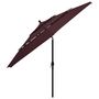 Voir la diapositive 3 : VIDAXL Parasol de jardin a 3 niveaux mat en aluminium rouge bordeaux