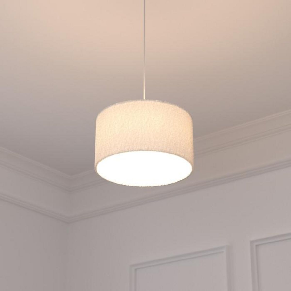 ATMOSPHERA Lampe Suspension Bouclette  Tina  37cm Blanc