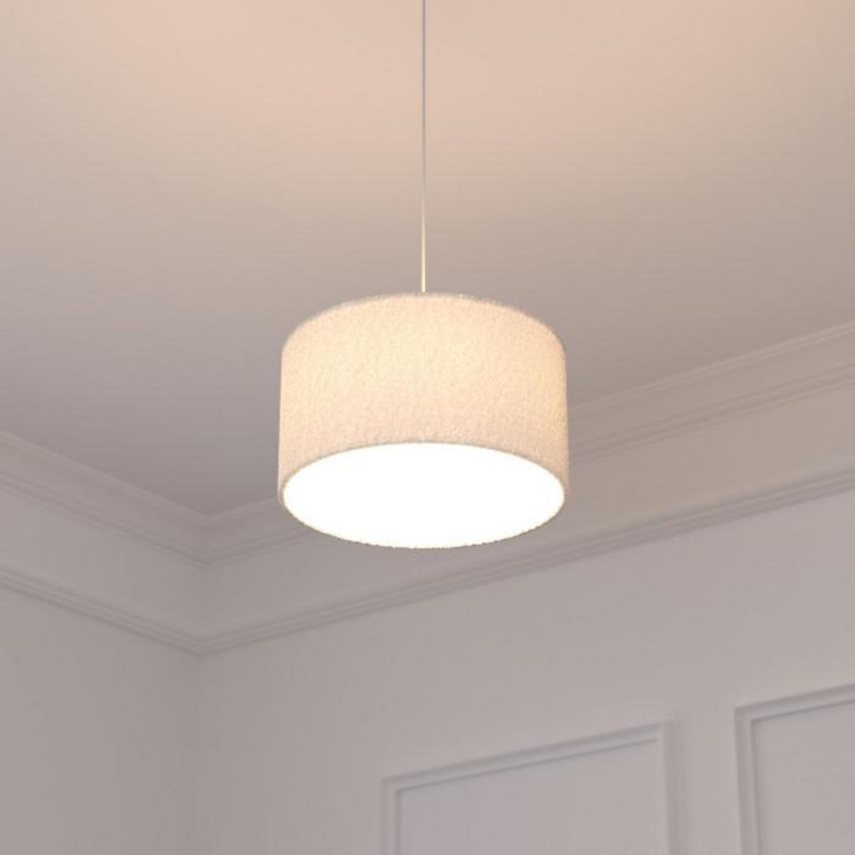 ATMOSPHERA Lampe Suspension Bouclette  Tina  37cm Blanc