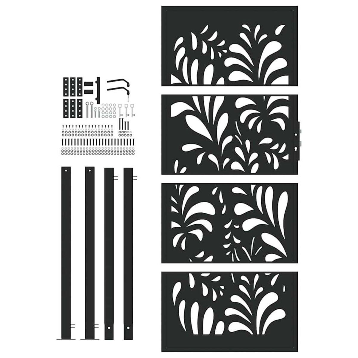 VIDAXL Portail de jardin noir 105x205 cm acier conception de vagues