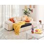 Voir la diapositive 2 : BEST MOBILIER California - canapé d'angle réversible 4 places - convertible avec coffre, étagère et poufs - en velours texturé