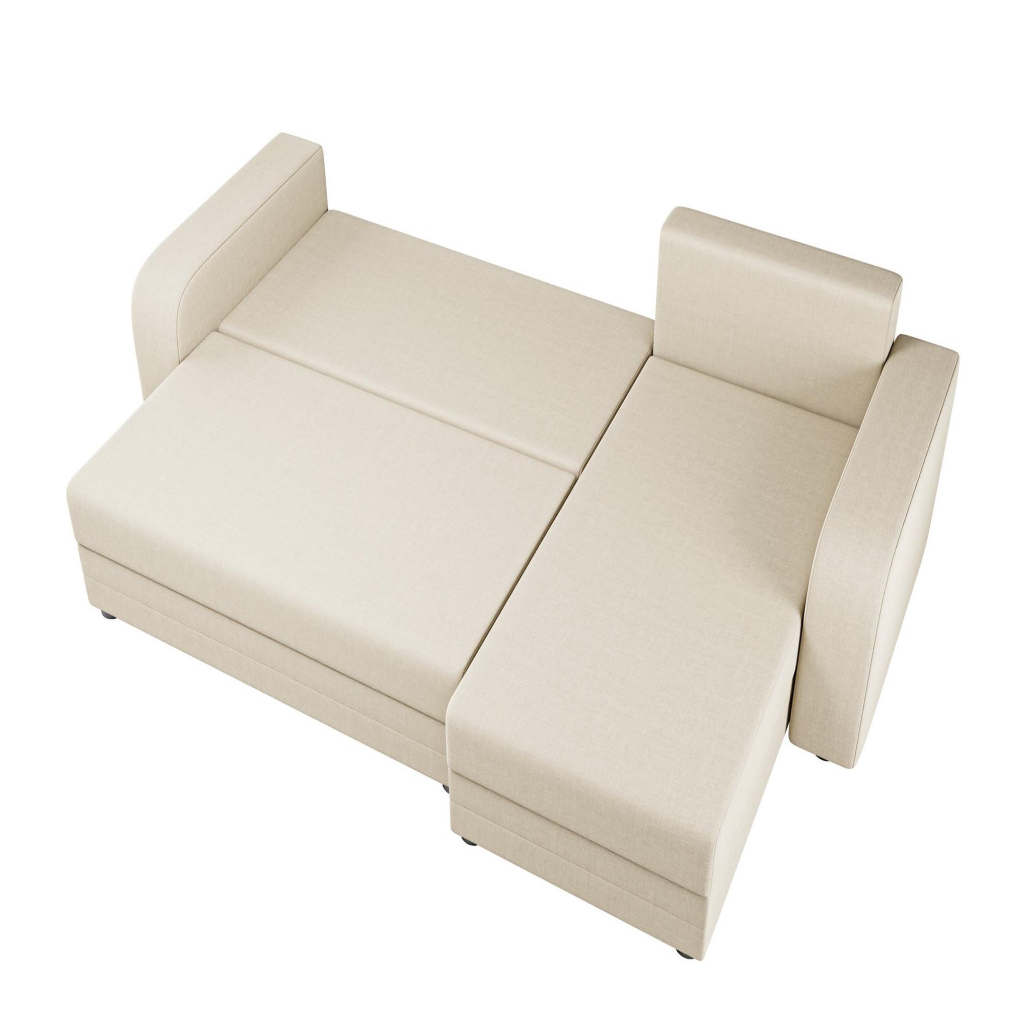 Voir la diapositive 2 : BEST MOBILIER Harvey - canapé d'angle réversible 4 places convertible avec coffre en tissu