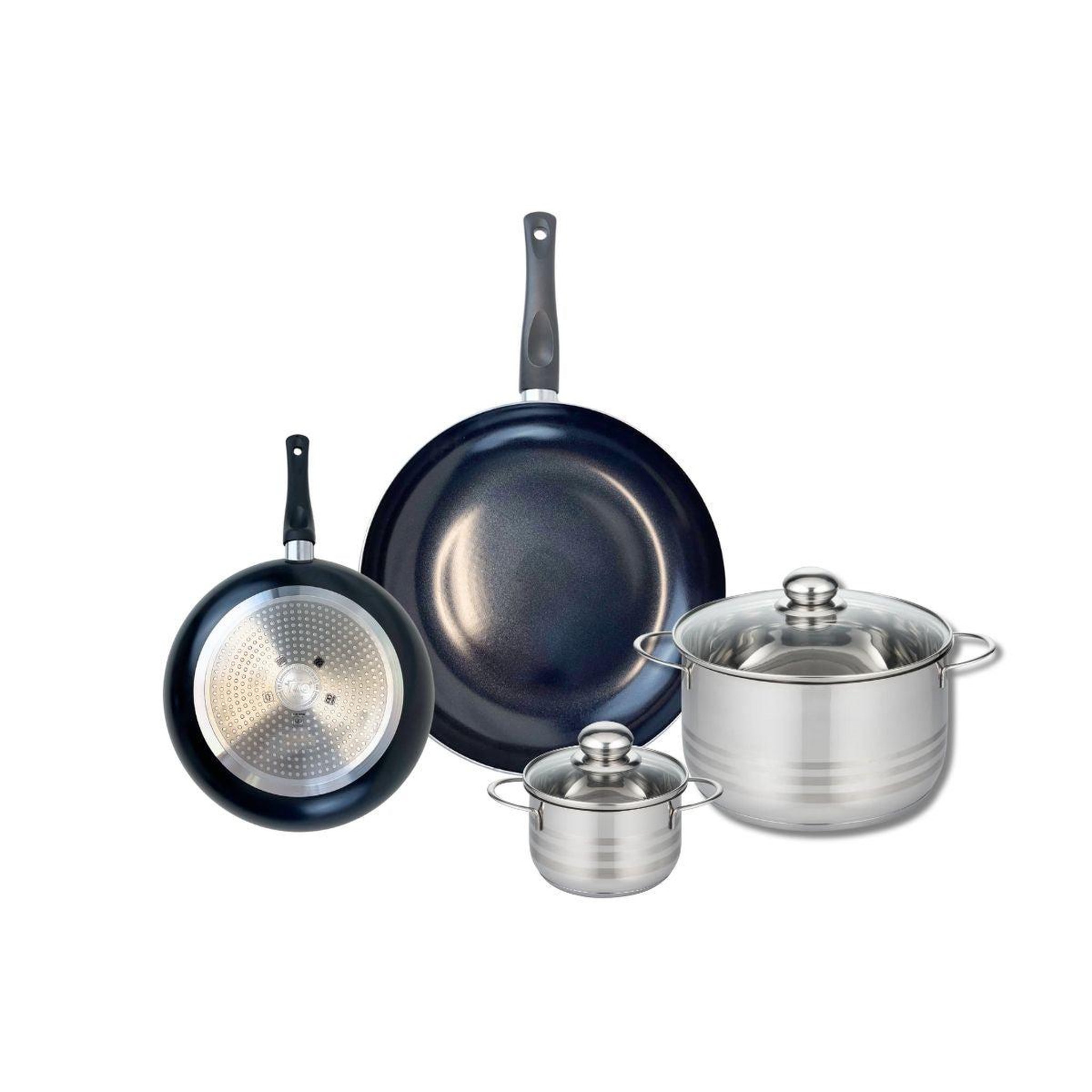 ELO Ensemble de 2 poêles de cuisson 20 et 28 cm et 2 faitouts 12 et 20 cm elo prima brillant