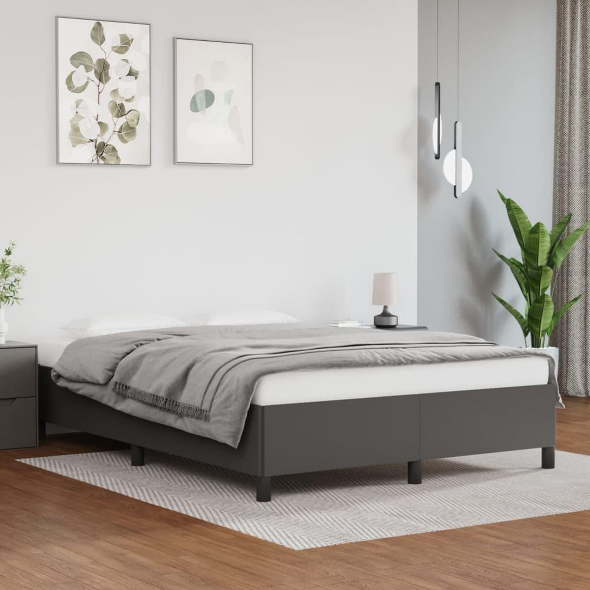 VIDAXL Cadre de lit sans matelas gris 140x190 cm similicuir