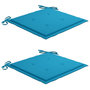 Voir la diapositive 5 : VIDAXL Chaises de jardin lot de 2 et coussins bleu Bois de teck massif