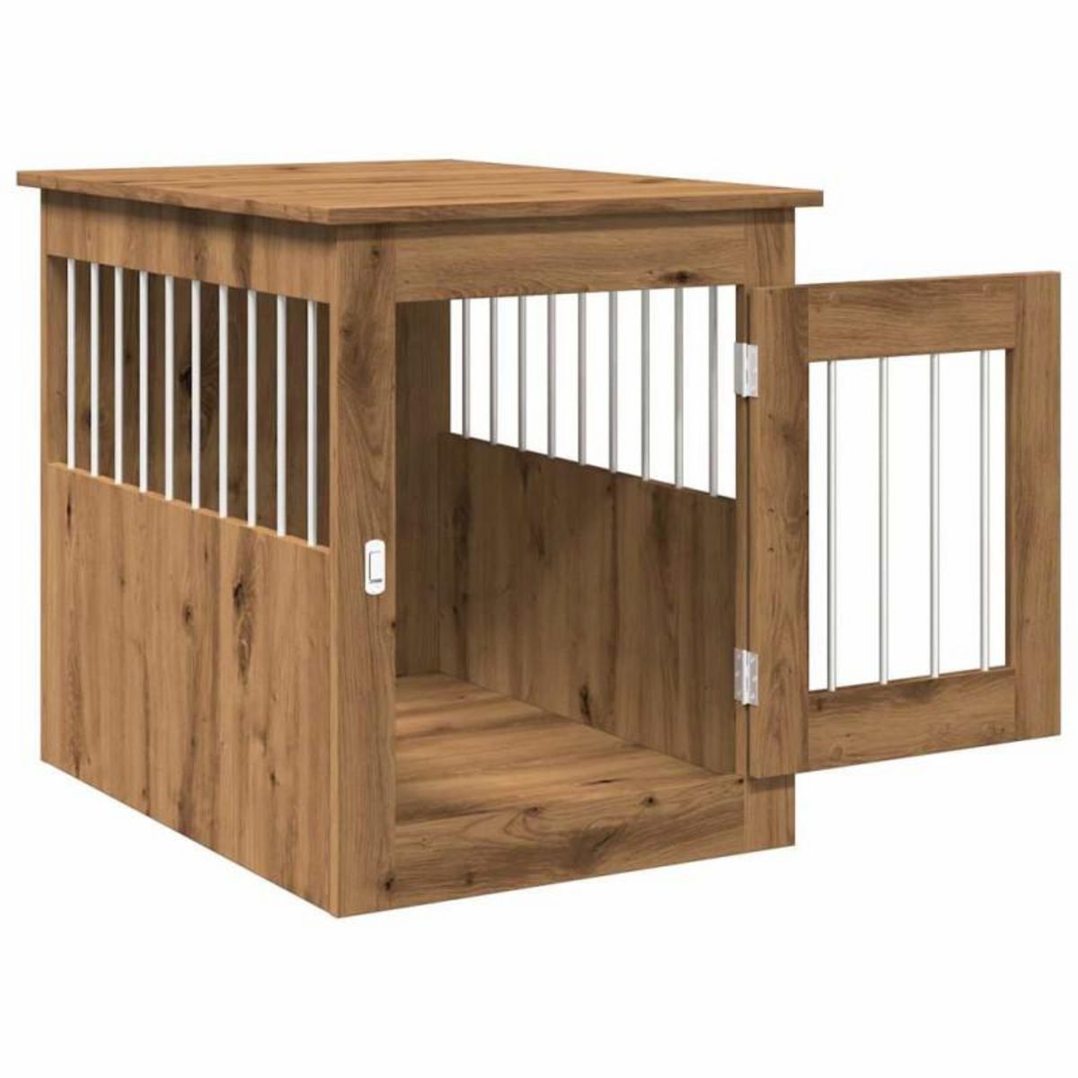 VIDAXL Meuble de cage pour chiens chêne artisanal 55x75x65 cm