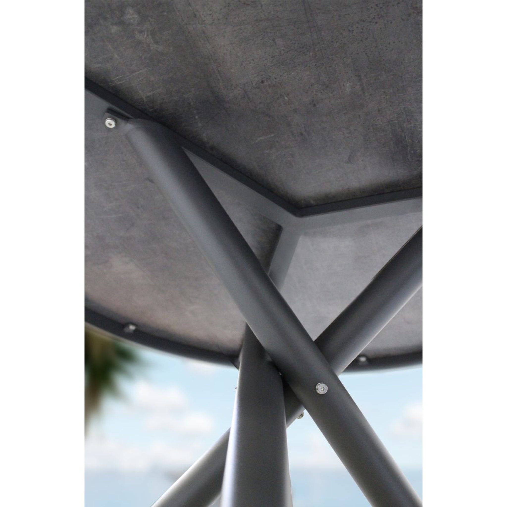Voir la diapositive 3 : PARIS GARDEN Table de jardin ronde en aluminium 129 cm grisanthracite PILAT