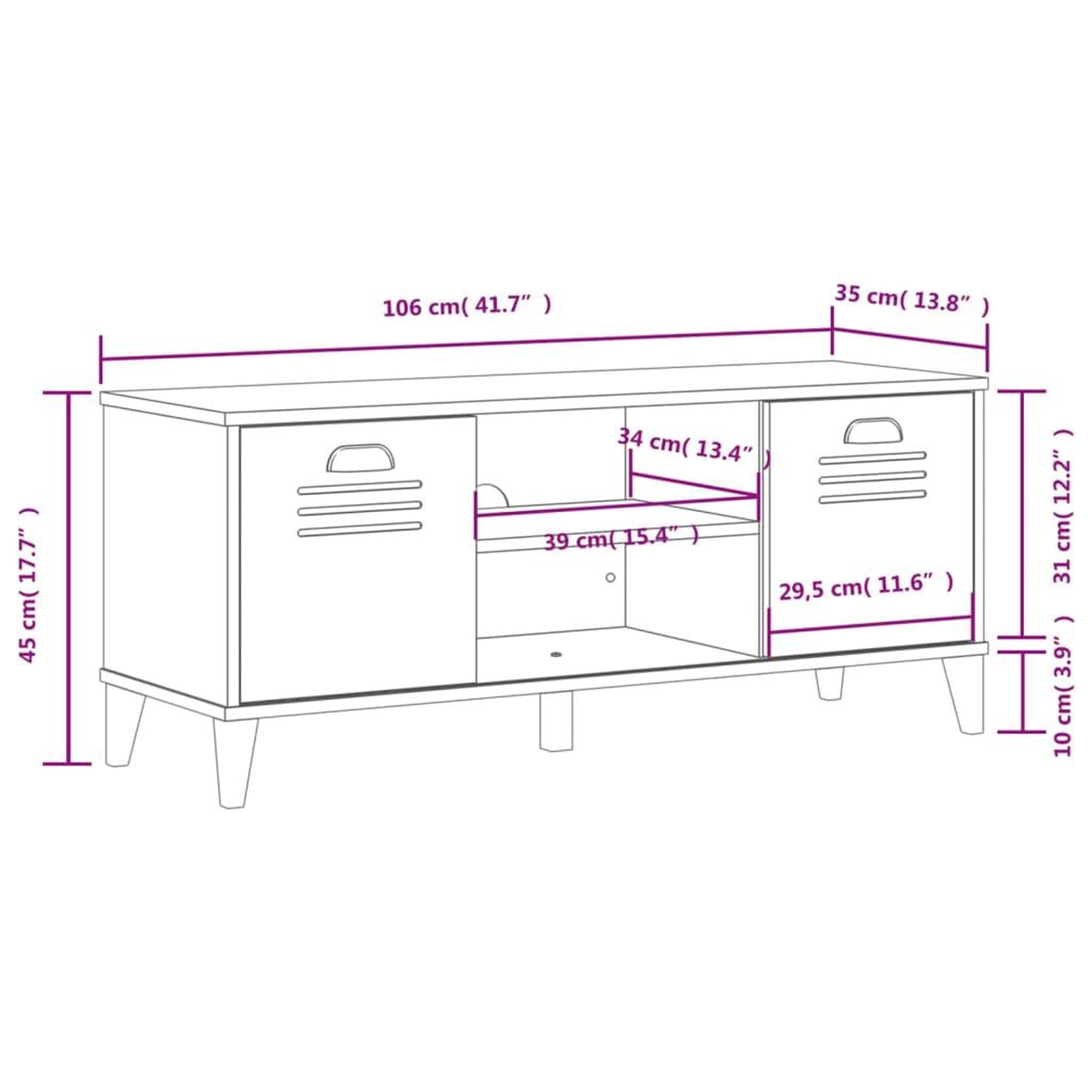 Voir la diapositive 6 : VIDAXL Banc a chaussures VIKEN blanc 106x35x45 cm bois massif de pin