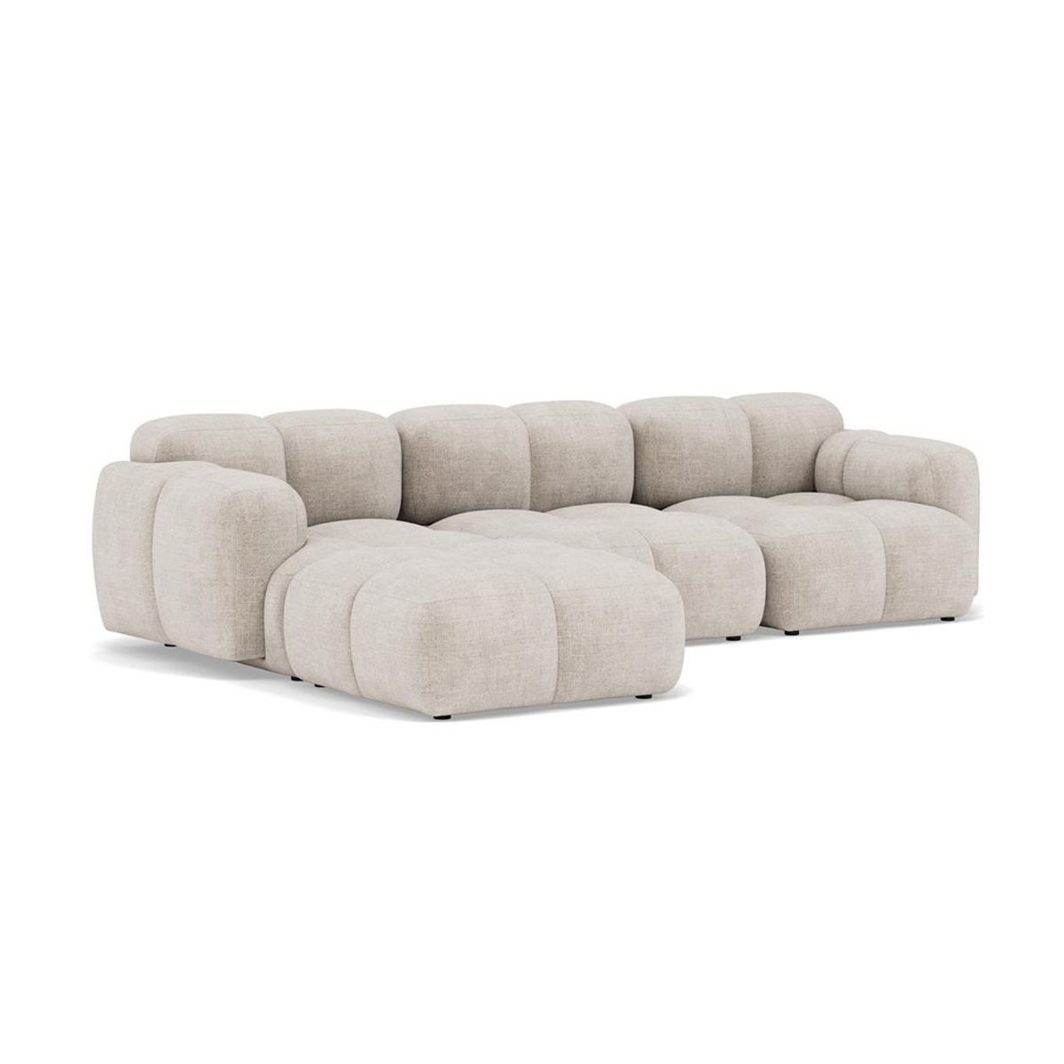 LISA DESIGN Grace - canapé modulable d'angle réversible 4 places en velours texturé