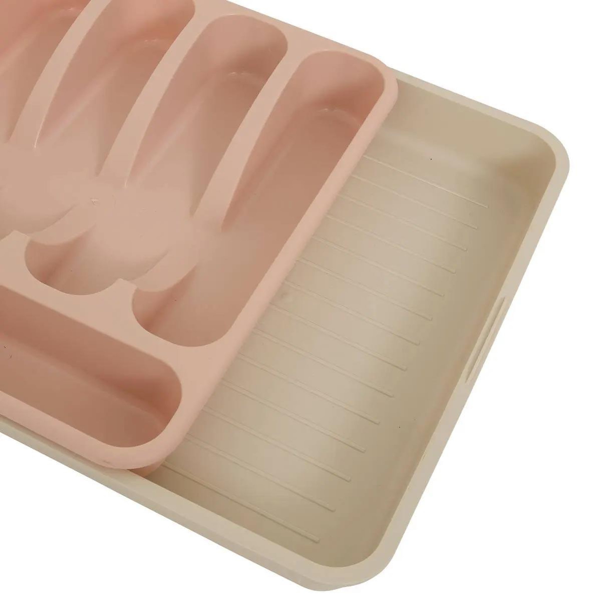 Voir la diapositive 4 : FIVE Range-couverts extensible  poly  28cm rose