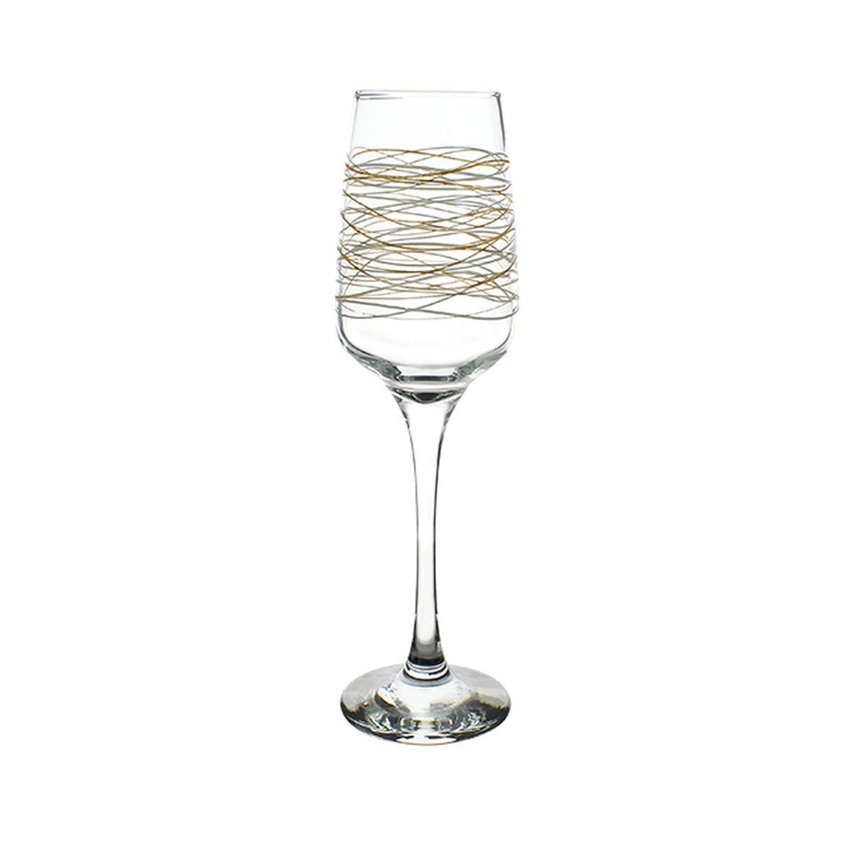 Set 3 flûtes 23cl double filet or et blanc GLAMOUR 