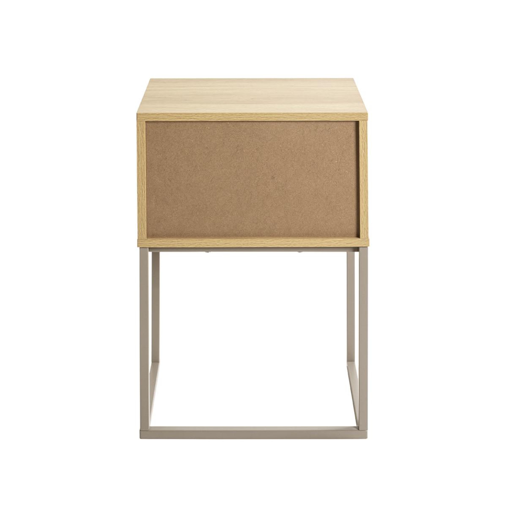 Voir la diapositive 4 : Paris Prix Table de chevet avec tiroir  malmö  60cm chêne & beige