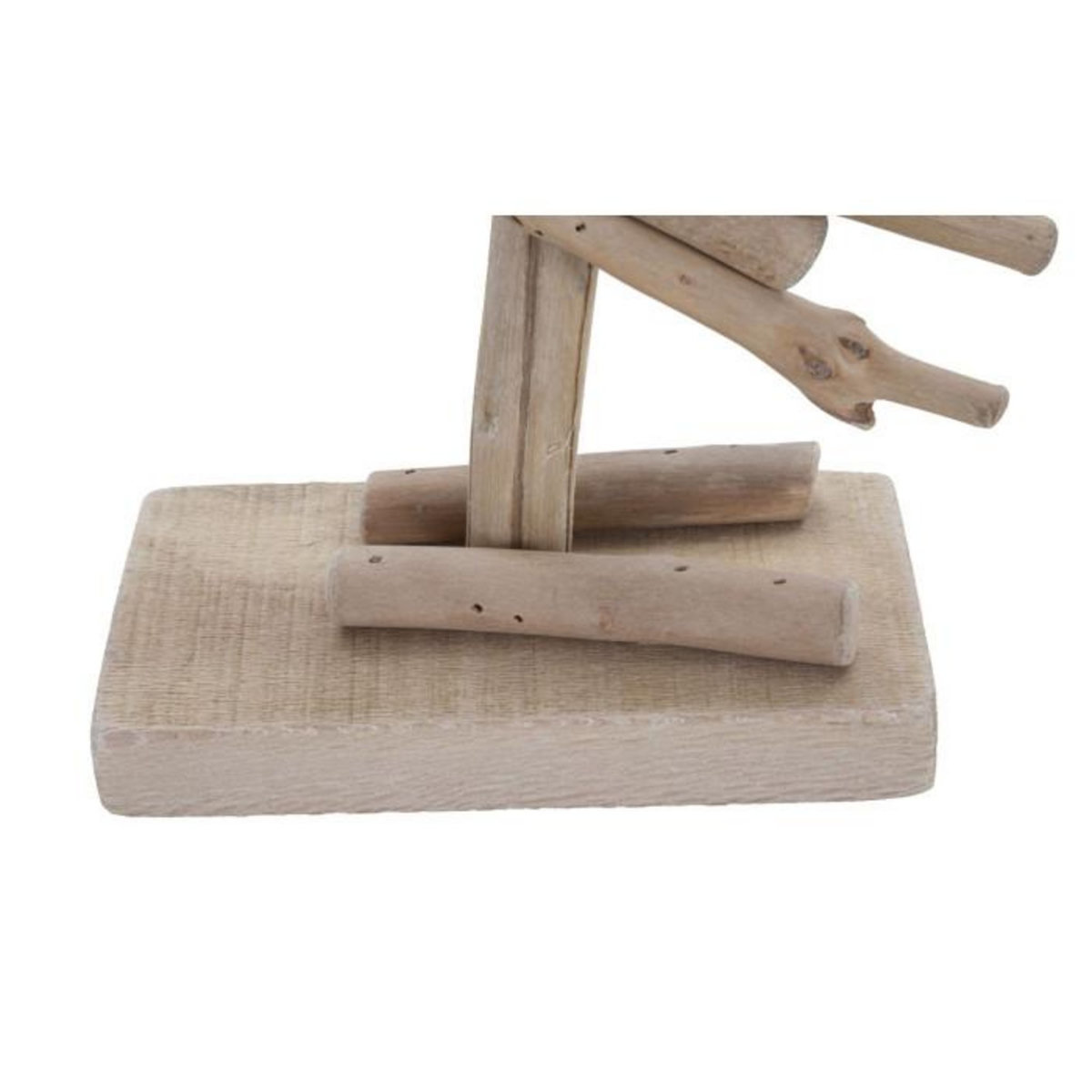 Paris Prix Statue Flamant Rose en Bois  Tanoak  56cm Naturel & Blanc