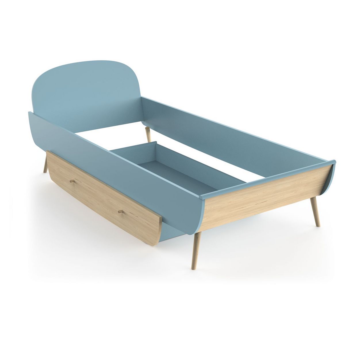 Lit enfant 90X200 cm bleu LINIA 