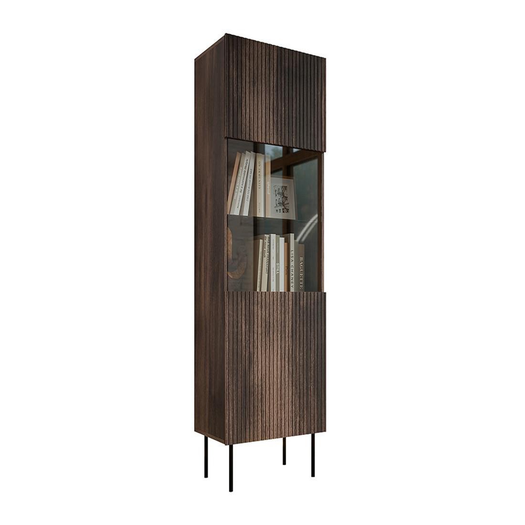 Voir la diapositive 5 : BEST MOBILIER Franco - vitrine - effet bois - 1 porte - 183 cm