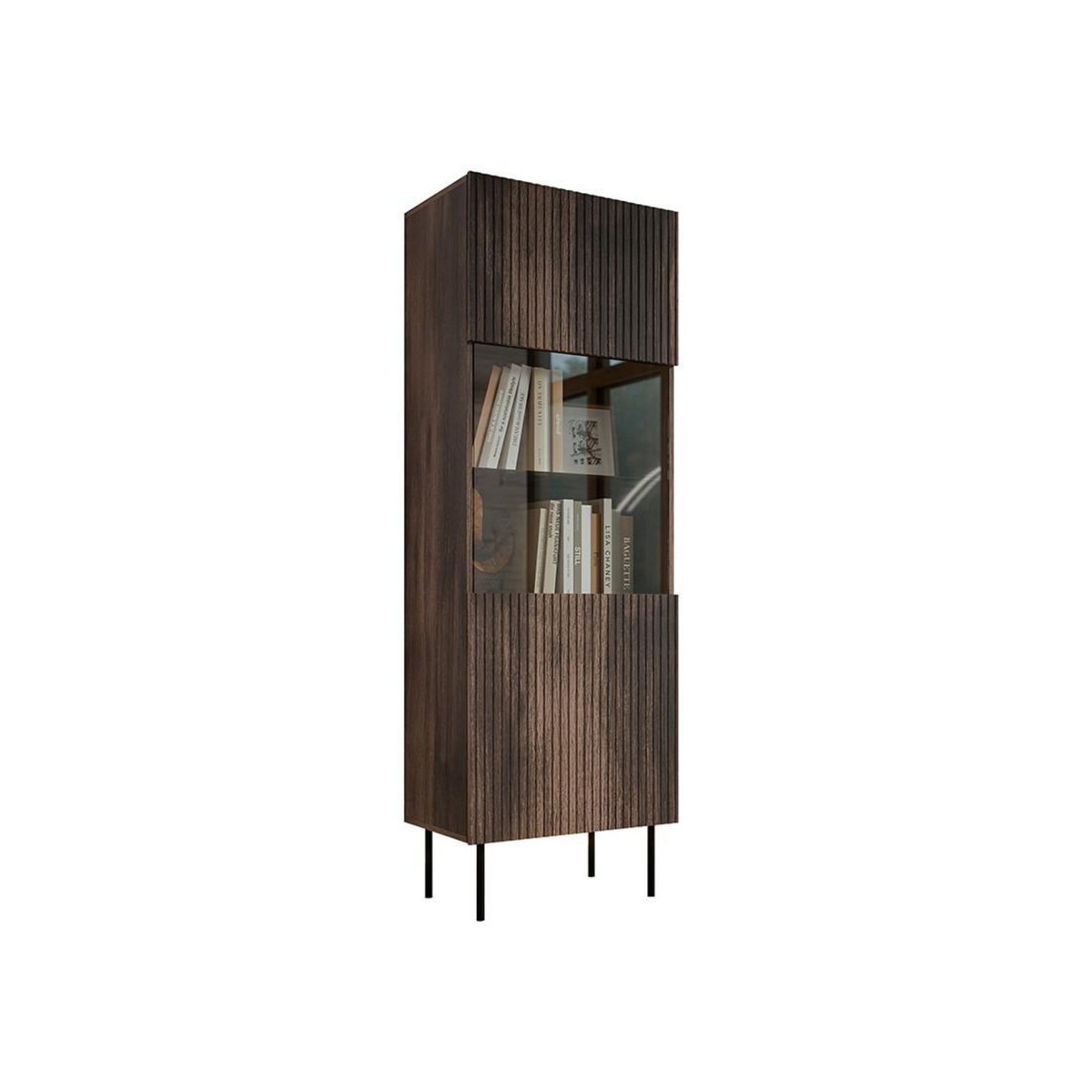 BEST MOBILIER Franco - vitrine - effet bois - 1 porte - 183 cm