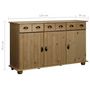 Voir la diapositive 5 : VIDAXL Buffet 134x39x79,5 cm Bois de pin massif