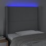Voir la diapositive 4 : VIDAXL Tete de lit a LED Gris clair 93x16x118/128 cm Tissu