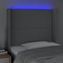 Voir la diapositive 4 : VIDAXL Tete de lit a LED Gris clair 93x16x118/128 cm Tissu