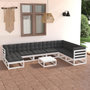 Voir la diapositive 1 : VIDAXL Salon de jardin 9 pcs avec coussins Bois de pin massif