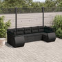 Voir la diapositive 1 : VIDAXL Salon de jardin 7 pcs avec coussins noir resine tressee
