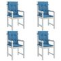 Voir la diapositive 1 : VIDAXL Coussins de chaise a dossier bas lot de 4 bleu melange tissu
