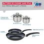 Voir la diapositive 2 : ELO Ensemble de 2 Poêles de cuisson 24 et 32 cm et 2 faitouts 12 et 14 cm Elo Prima Brillant