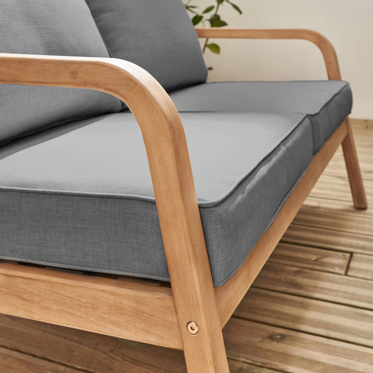 SWEEEK Salon de jardin en bois, 4 places CARNOTA