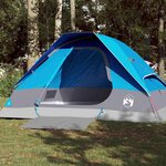VIDAXL Tente de camping a dome 4 personnes bleu impermeable