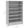 Voir la diapositive 6 : VIDAXL Armoire a chaussures Gris beton 60x35x92 cm Bois d'ingenierie
