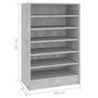 Voir la diapositive 6 : VIDAXL Armoire a chaussures Gris beton 60x35x92 cm Bois d'ingenierie