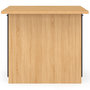Voir la diapositive 3 : ID MARKET Ilot central IVO 100 cm bois façon hêtre portes noires avec plan de travail