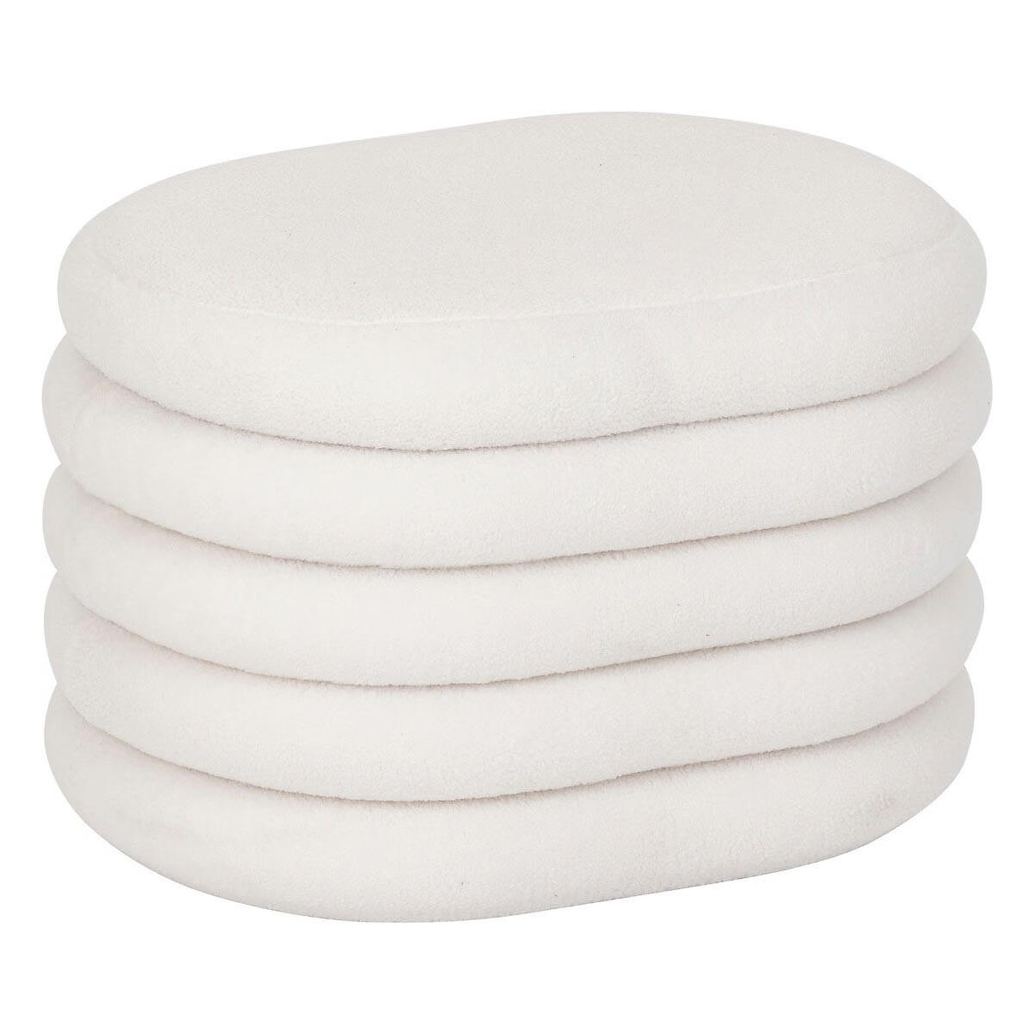 ATMOSPHERA Pouf coffre bouclette  giulia  59cm blanc