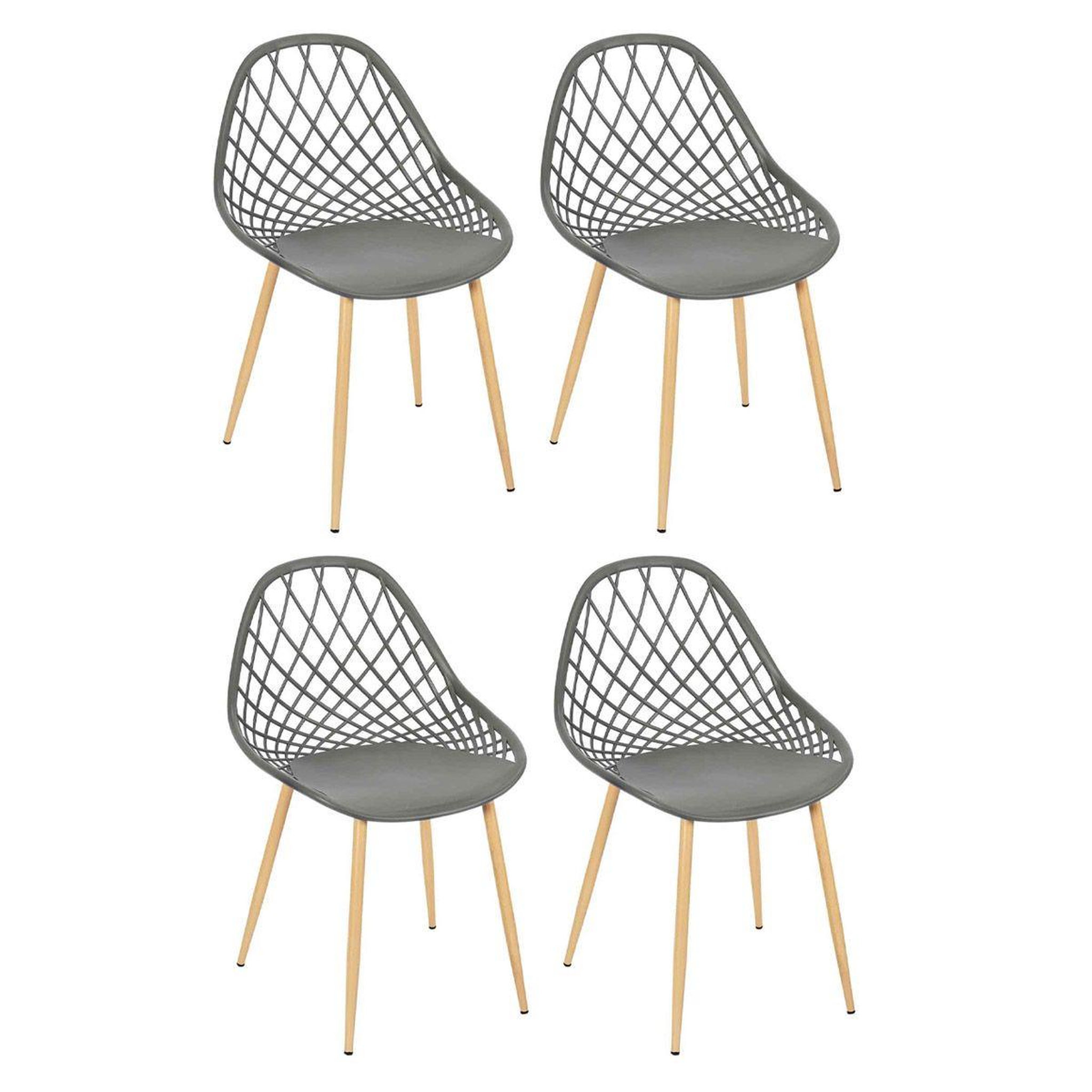 The Home Deco Factory Lot de 4 chaises design  malaga  80cm gris