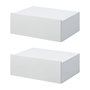Voir la diapositive 1 : HOMCOM Lot de 2 tables de chevet murales - lot de 2 tables de nuit - tiroir coulissant, plateau - panneaux particules blanc