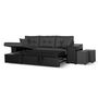 Voir la diapositive 3 : BEST MOBILIER California - canapé d'angle réversible - convertible avec coffre et étagère de rangement - en simili et tissu